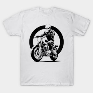 a skull rider on a motorbike T-Shirt